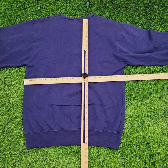 Vintage 80s JERZEES Henley Sweatshirt S/M 18x24 Purple Crop USA - Picture 4 of 10